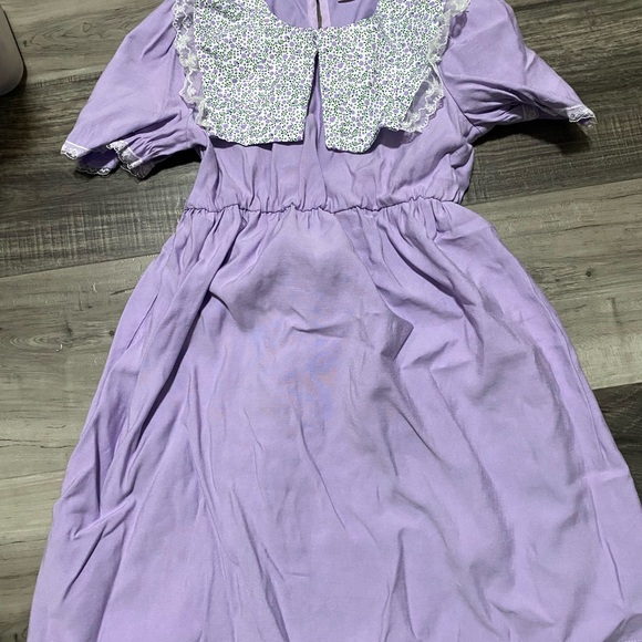 Other - Purple Kids Dress with Floral Collar Size  5/6T